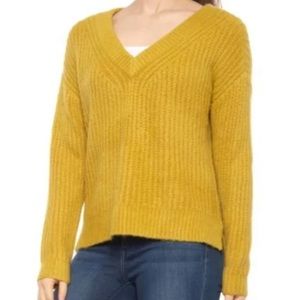 Lucky Brand Knit Yellow Long Sleeve VNeck Winter Thick Sweater- Size Medium​